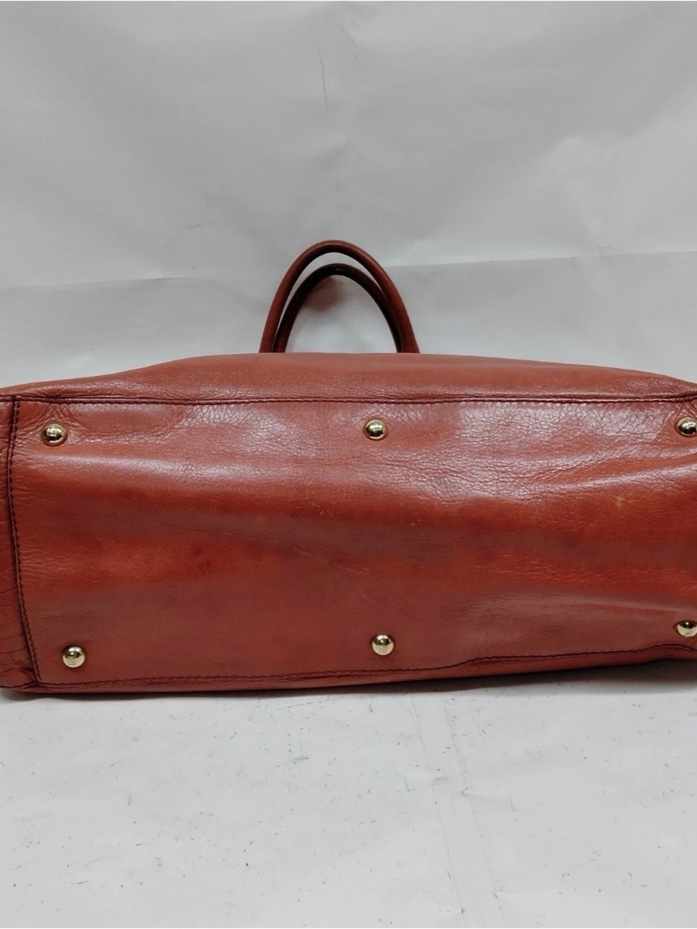 Fendi vintage Coral Red Leather Tote Bag - Picture 6 of 11